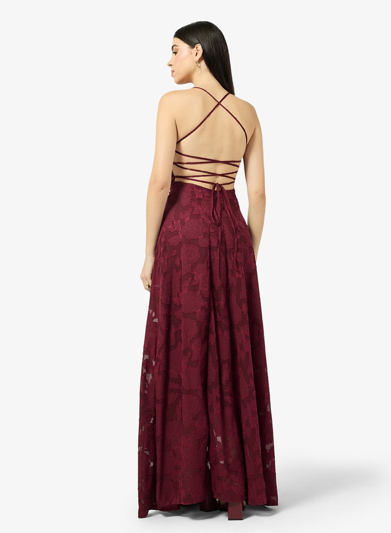 ELLA Lace Dress With Back Tie Up Detail - Image 2